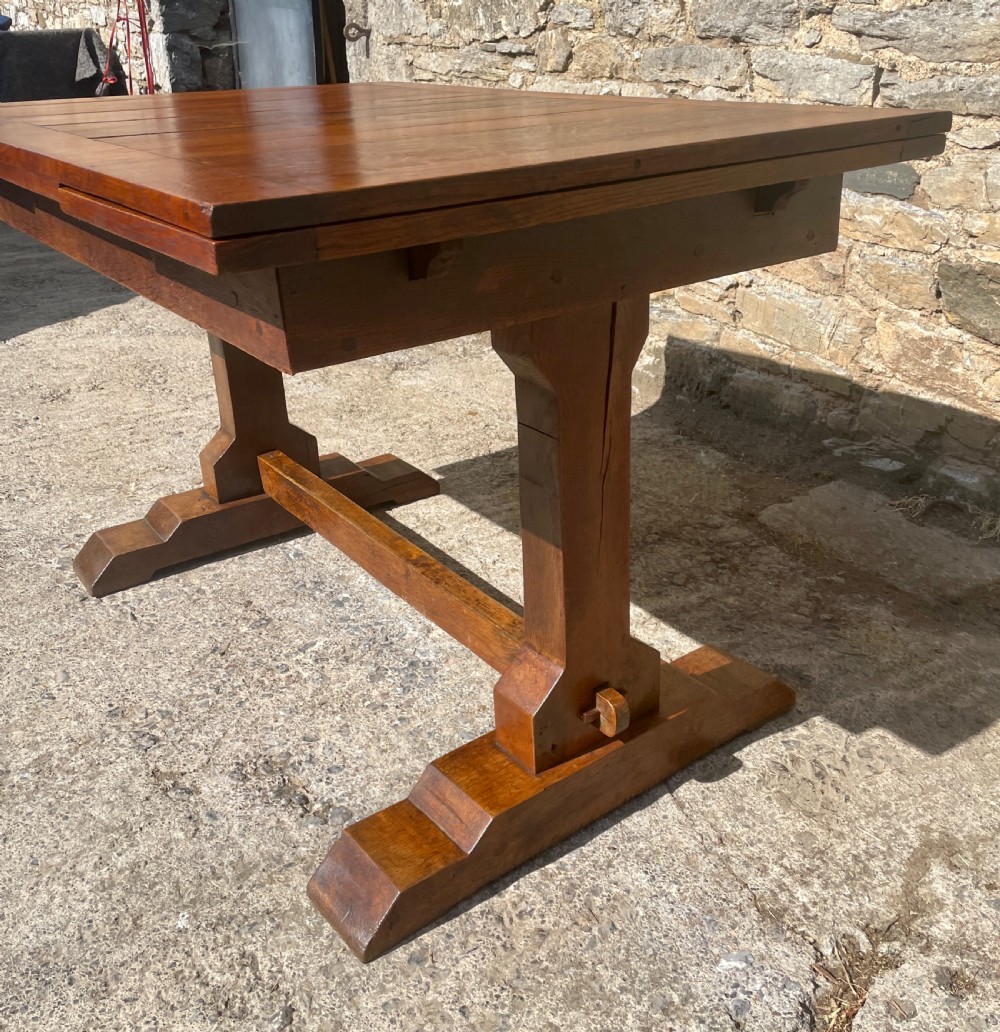 Antique Oak Extendable Draw-Leaf Table View XIX