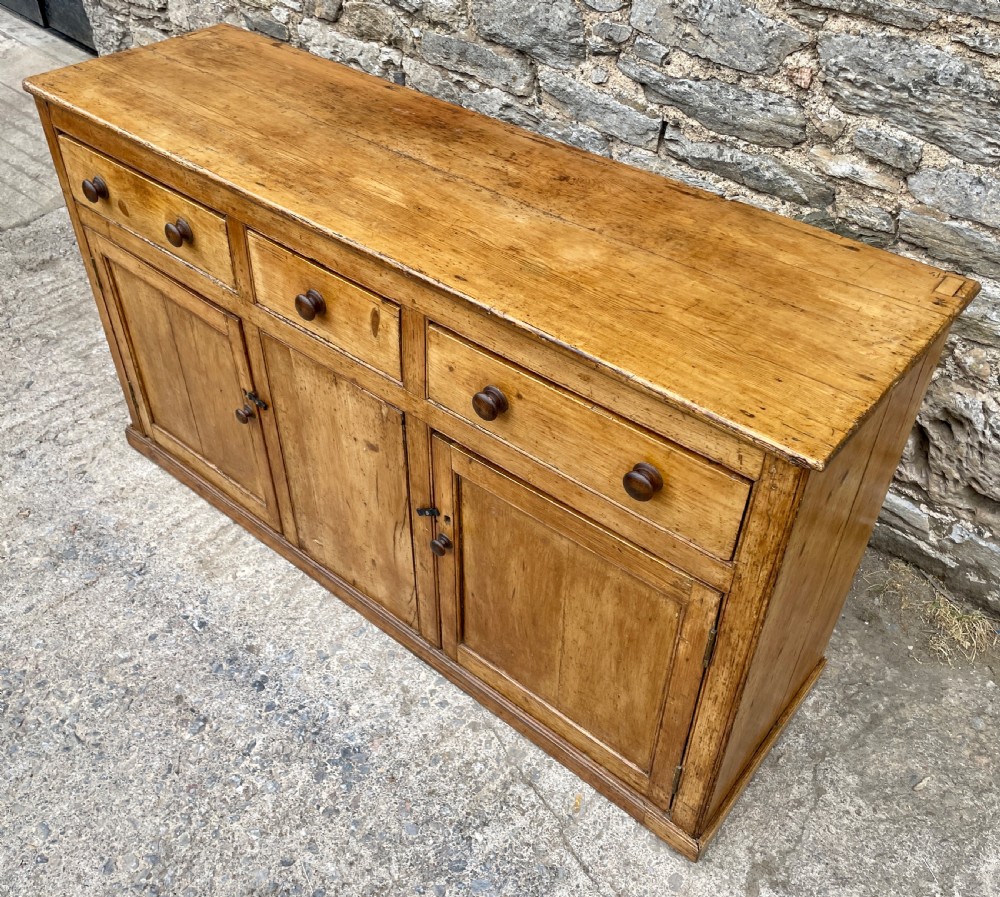 Antique Westcountry Pine Dresser Base View V