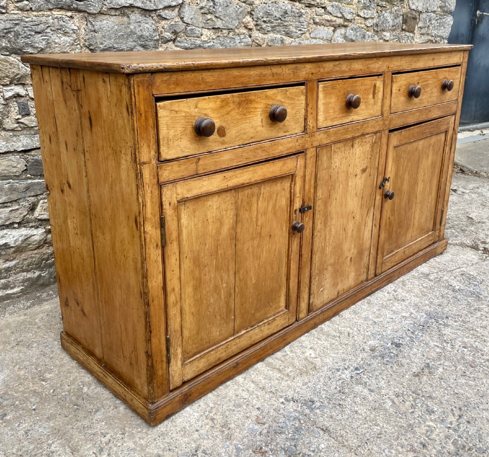Antique Westcountry Pine Dresser Base View X