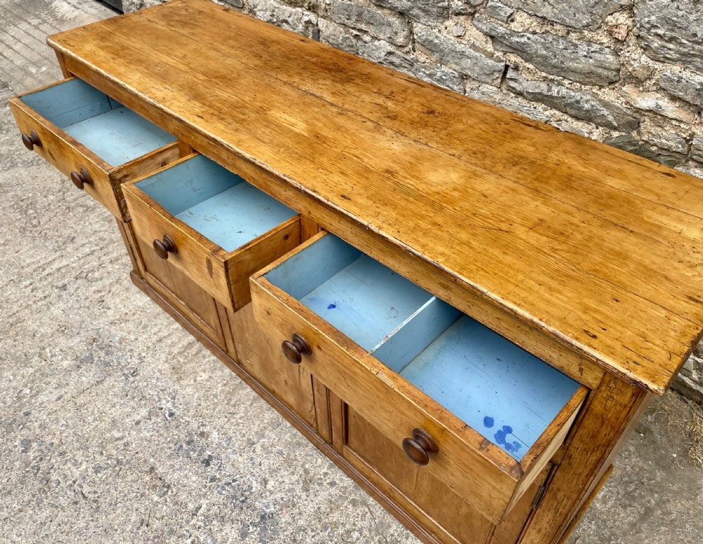 Antique Westcountry Pine Dresser Base View XVII