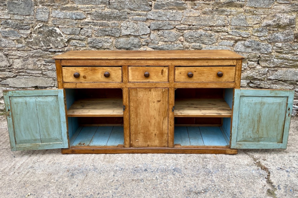 Antique Westcountry Pine Dresser Base View XIX