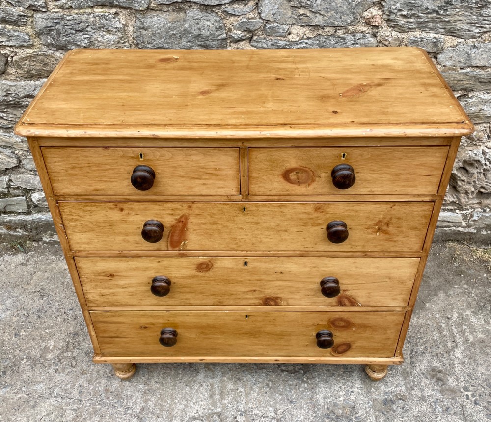 Victorian Stripped Pine Chest of Drawers View III