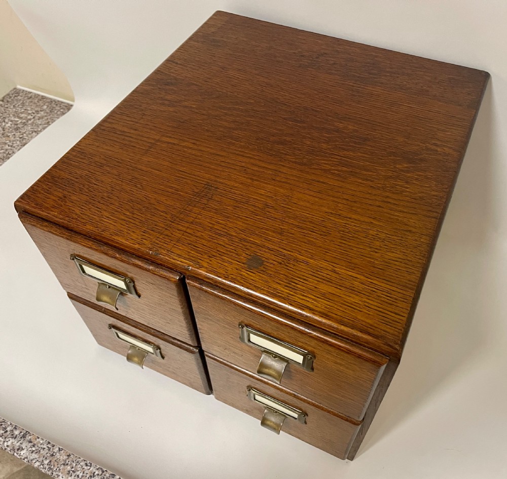 Antique Oak Filing Drawers View V