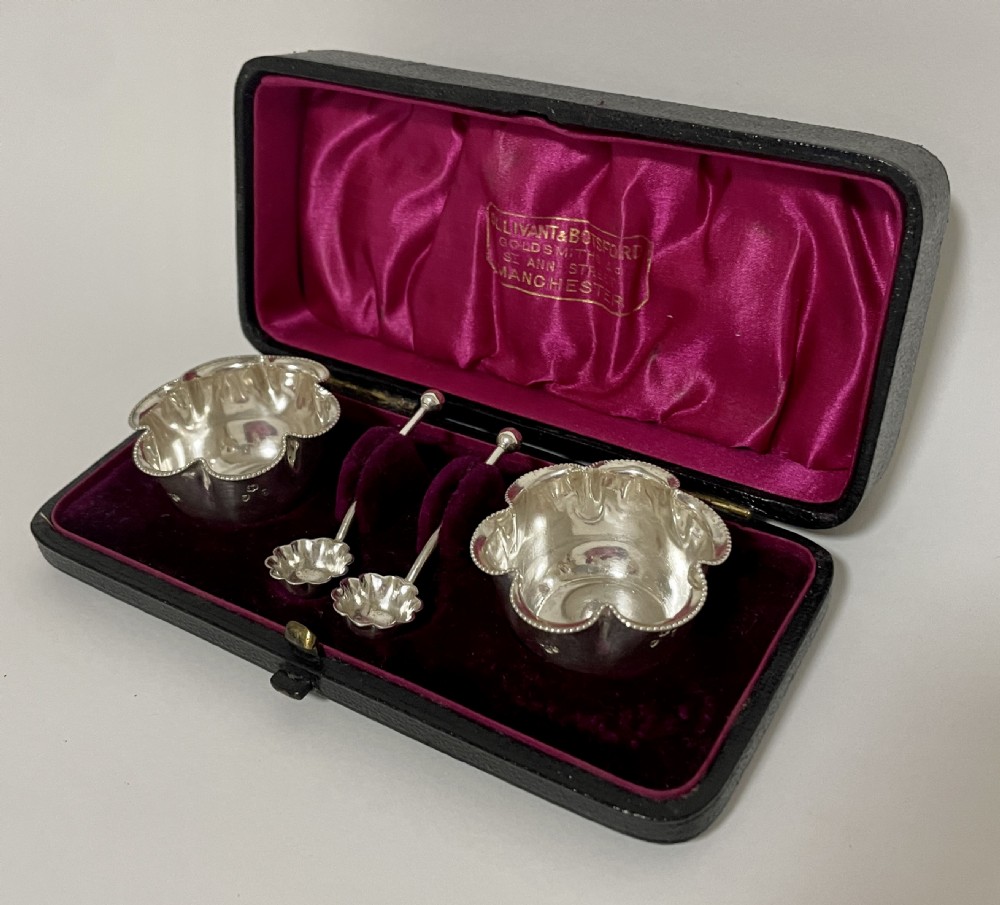Victorian Silver Salts in Box View II