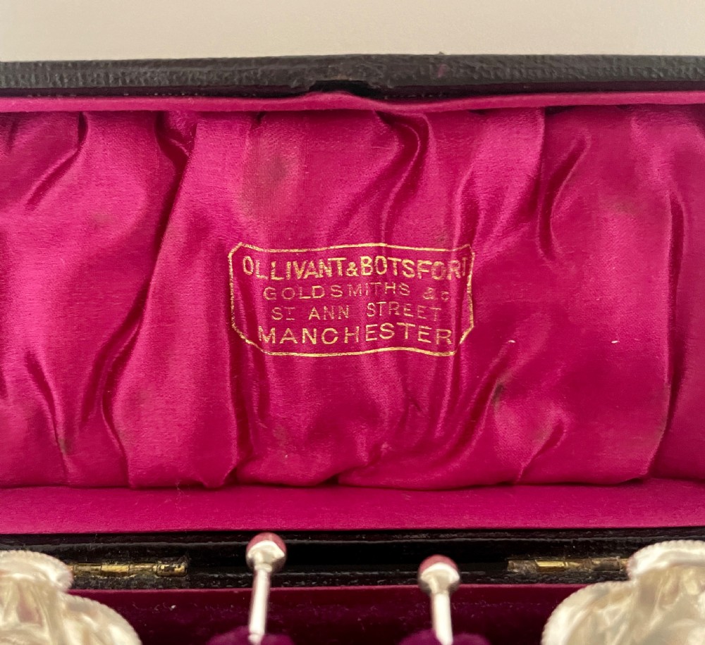 Victorian Silver Salts in Box View IV