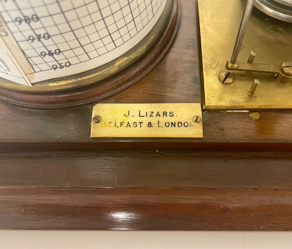 Antique Mahogany Barograph by J.Lizars View VII