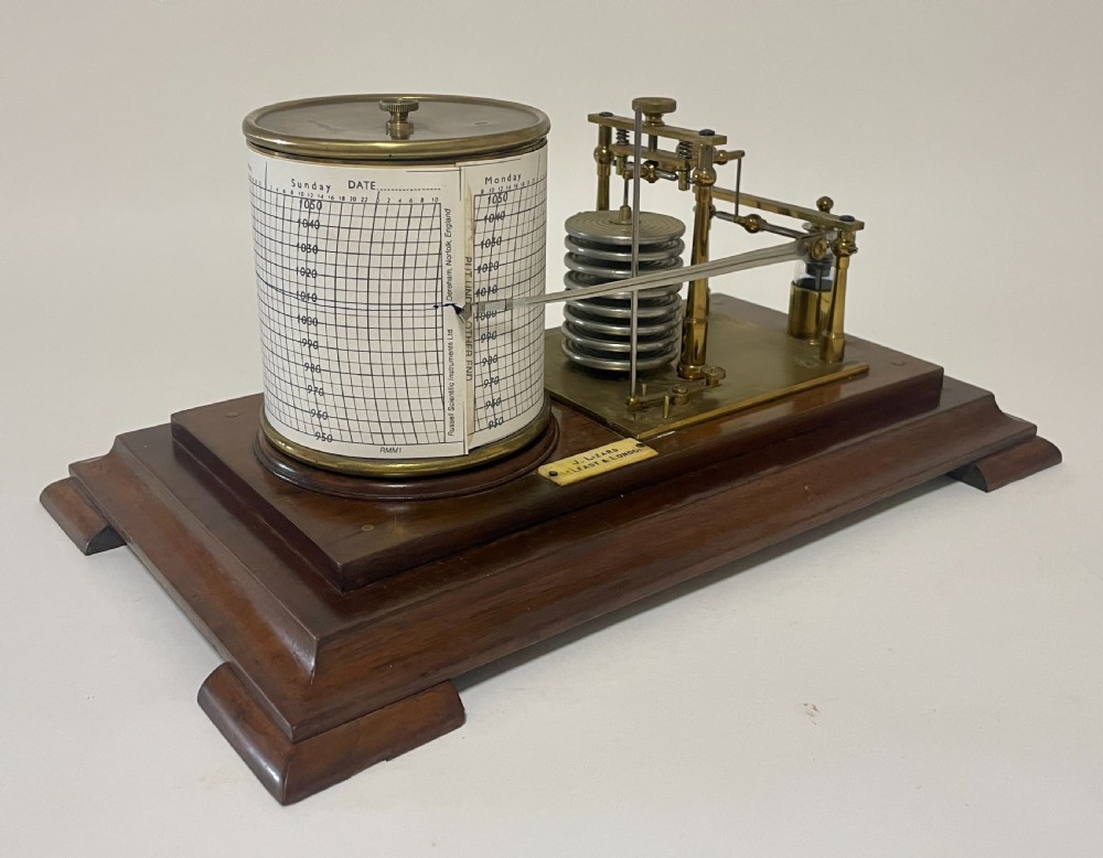 Antique Mahogany Barograph by J.Lizars View XIII