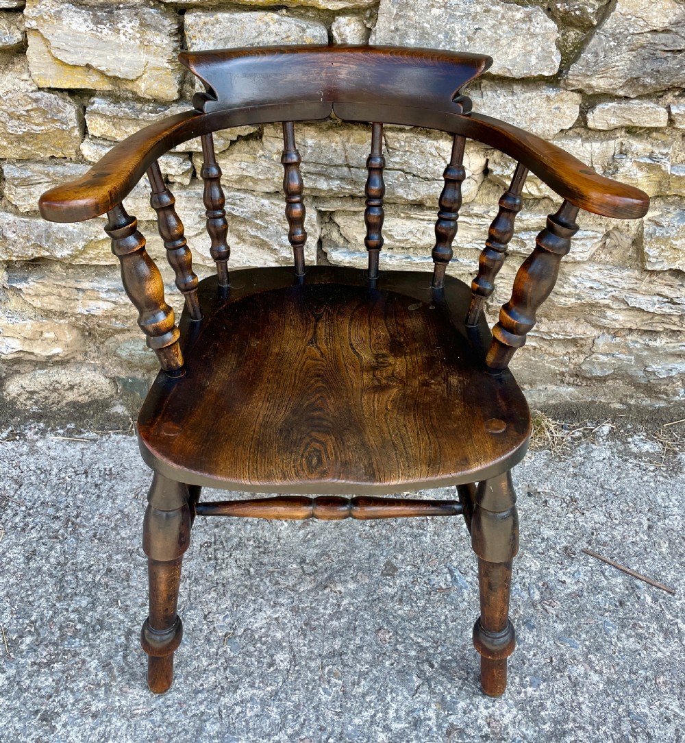 Antique Elm Captains Chair