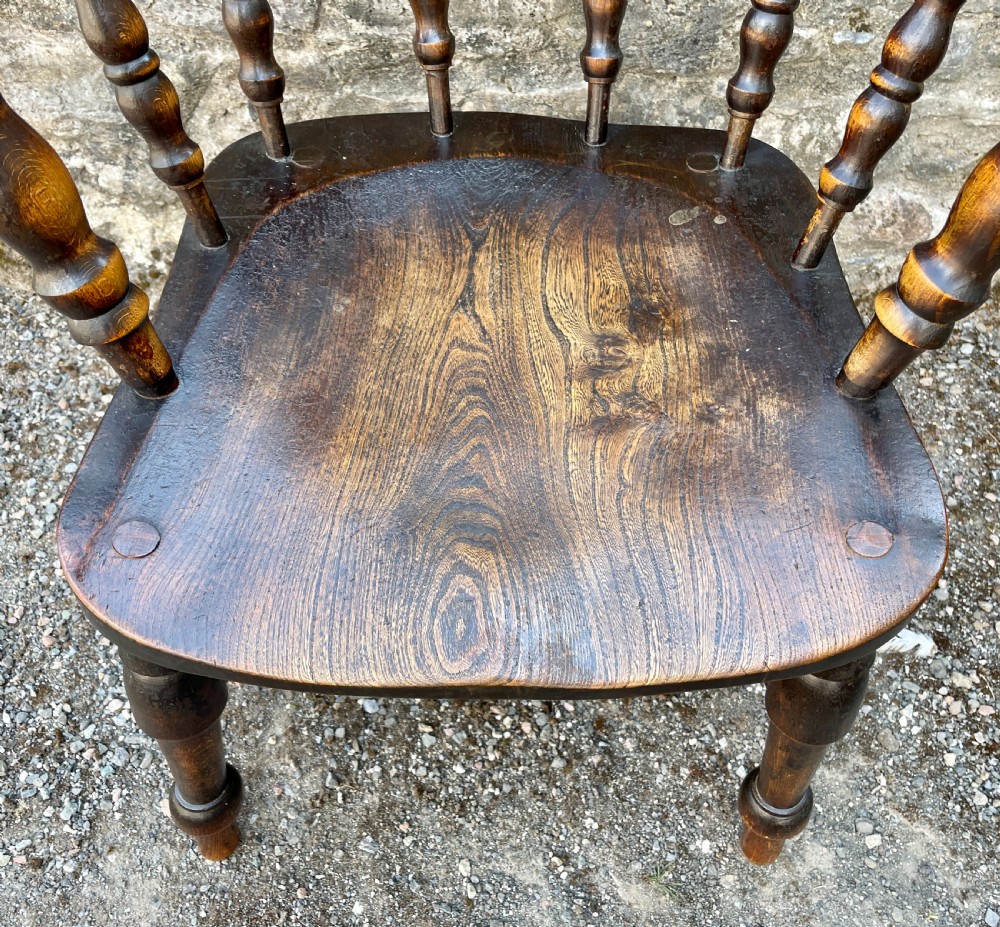 Antique Elm Captains Chair View XV