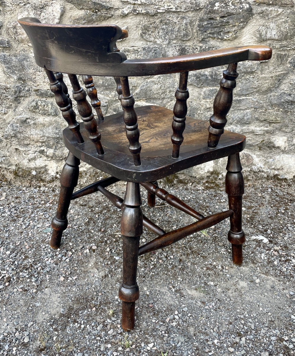 Antique Elm Captains Chair View XVIII