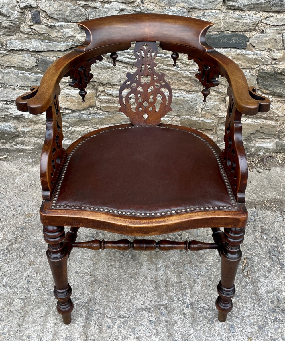 Unusual Victorian Mahogany Desk Chair