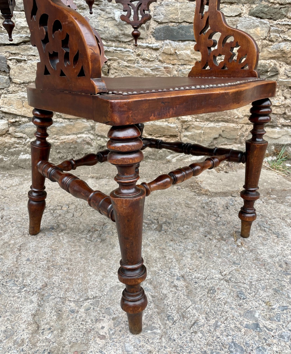 Unusual Victorian Mahogany Desk Chair View X
