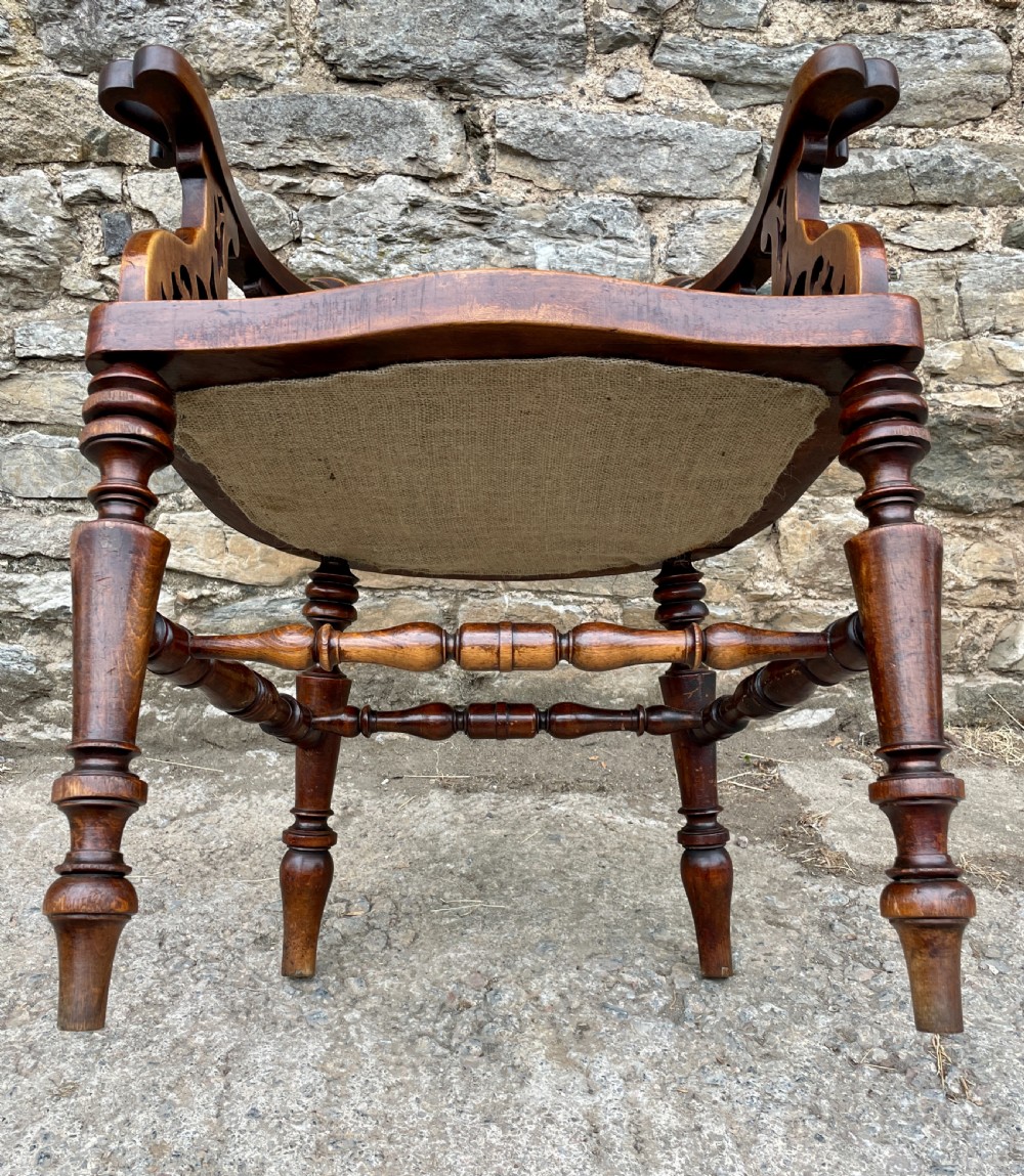 Unusual Victorian Mahogany Desk Chair View XVIII