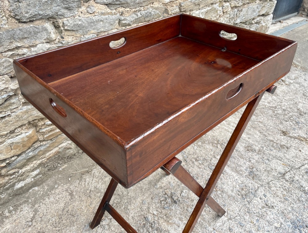 Victorian Mahogany Folding Butlers Tray View XI