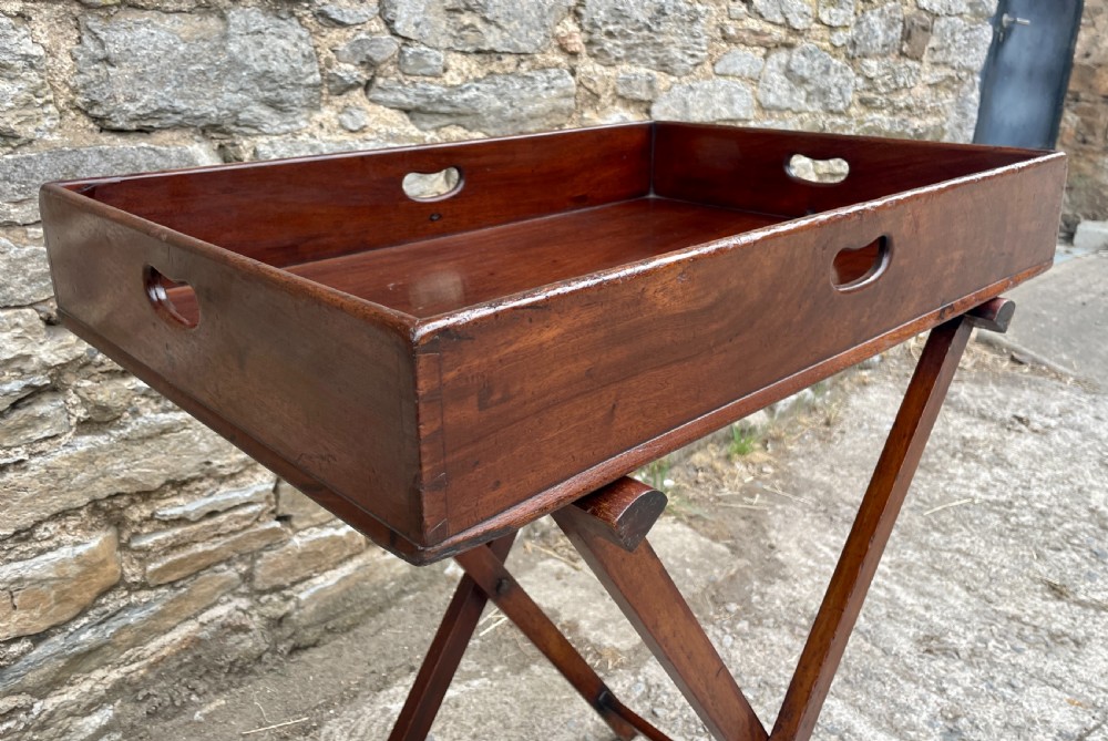 Victorian Mahogany Folding Butlers Tray View XII