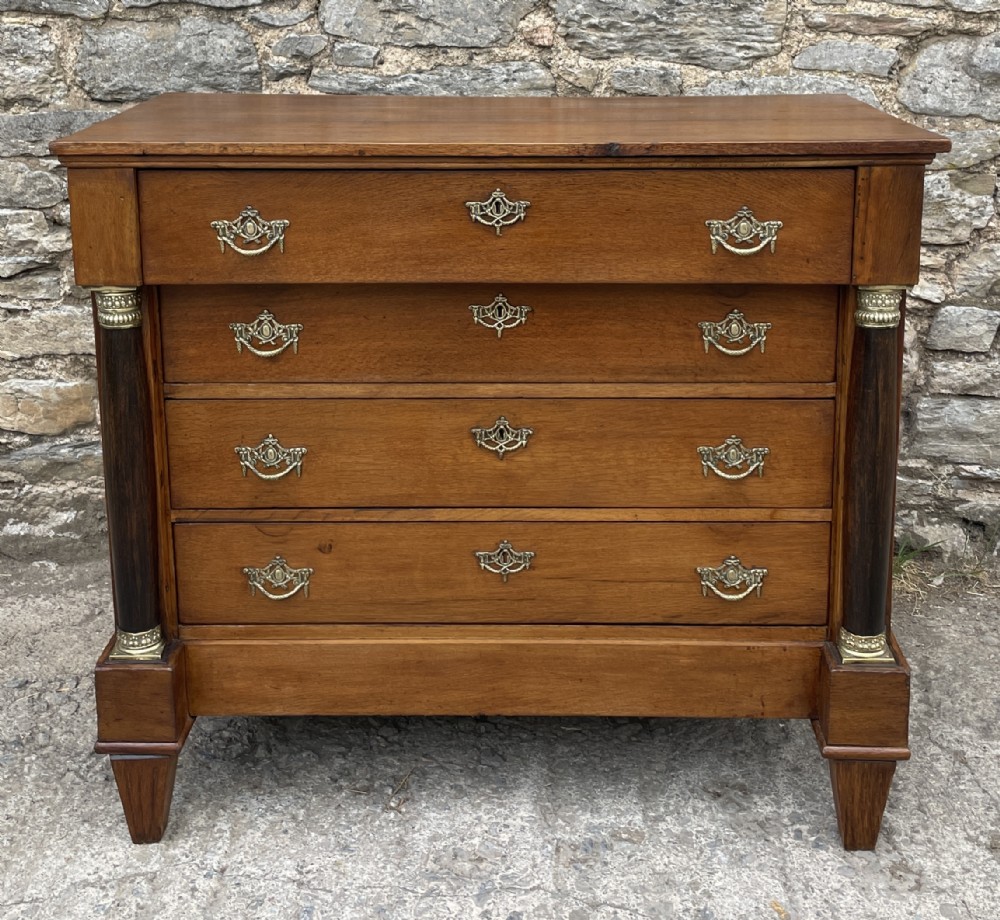 Antique Dutch Biedermeier Style Oak Chest of Drawers