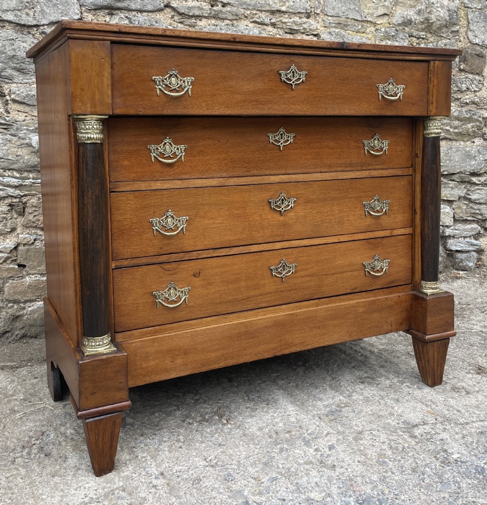 Antique Dutch Biedermeier Style Oak Chest of Drawers View VIII