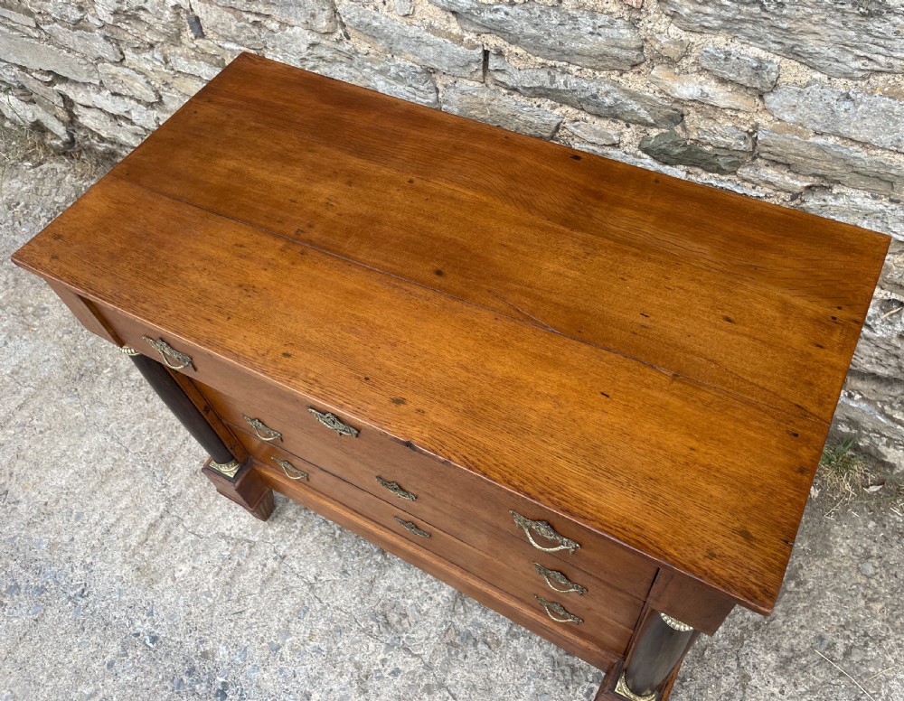Antique Dutch Biedermeier Style Oak Chest of Drawers View XI