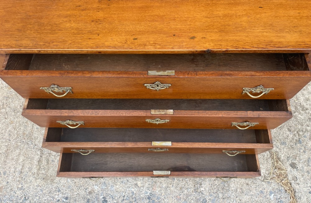 Antique Dutch Biedermeier Style Oak Chest of Drawers View XIII