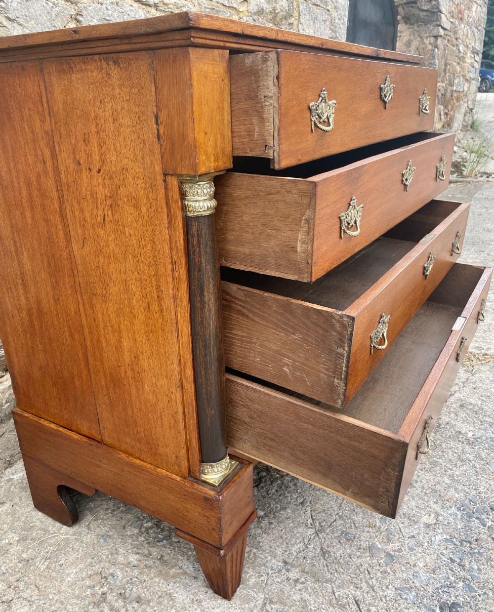 Antique Dutch Biedermeier Style Oak Chest of Drawers View XIV