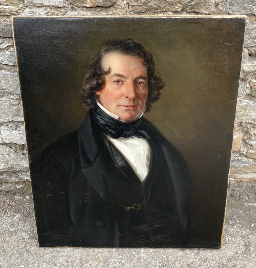 19th Century Oil on Canvas Portrait of a Gentleman View II