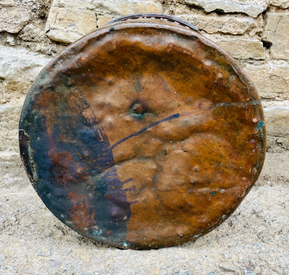 Antique Riveted Copper Bucket View XII
