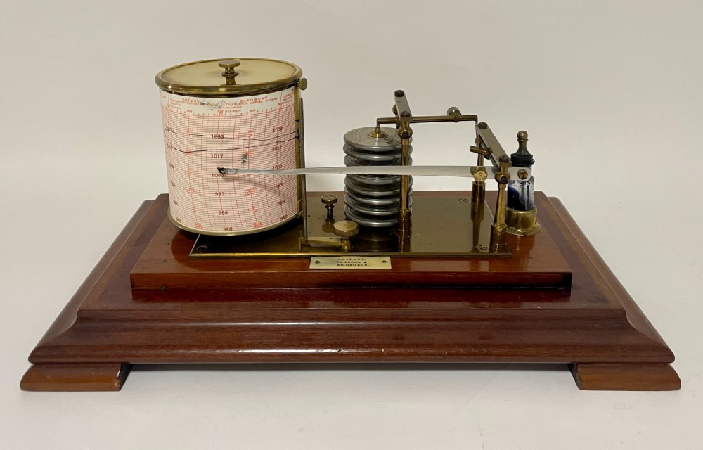 Antique Mahogany Barograph by J.Lizars View VI