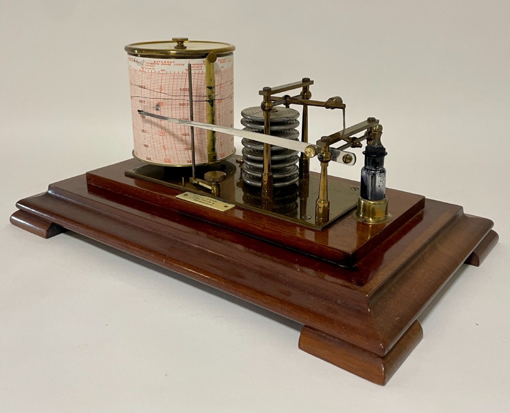 Antique Mahogany Barograph by J.Lizars View VII