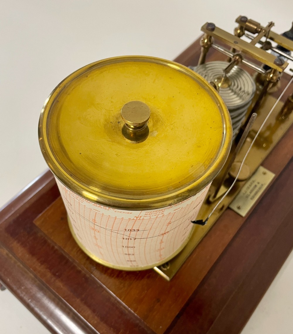 Antique Mahogany Barograph by J.Lizars View XI