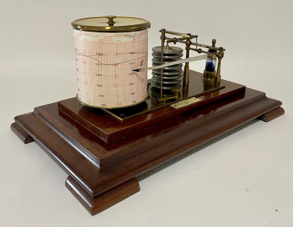Antique Mahogany Barograph by J.Lizars View XII