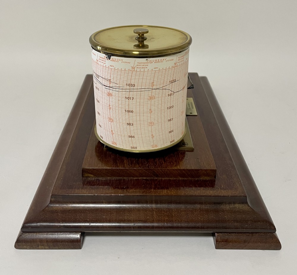 Antique Mahogany Barograph by J.Lizars View XIV