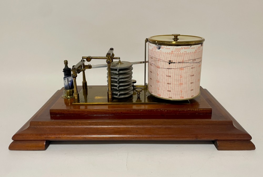 Antique Mahogany Barograph by J.Lizars View XVII