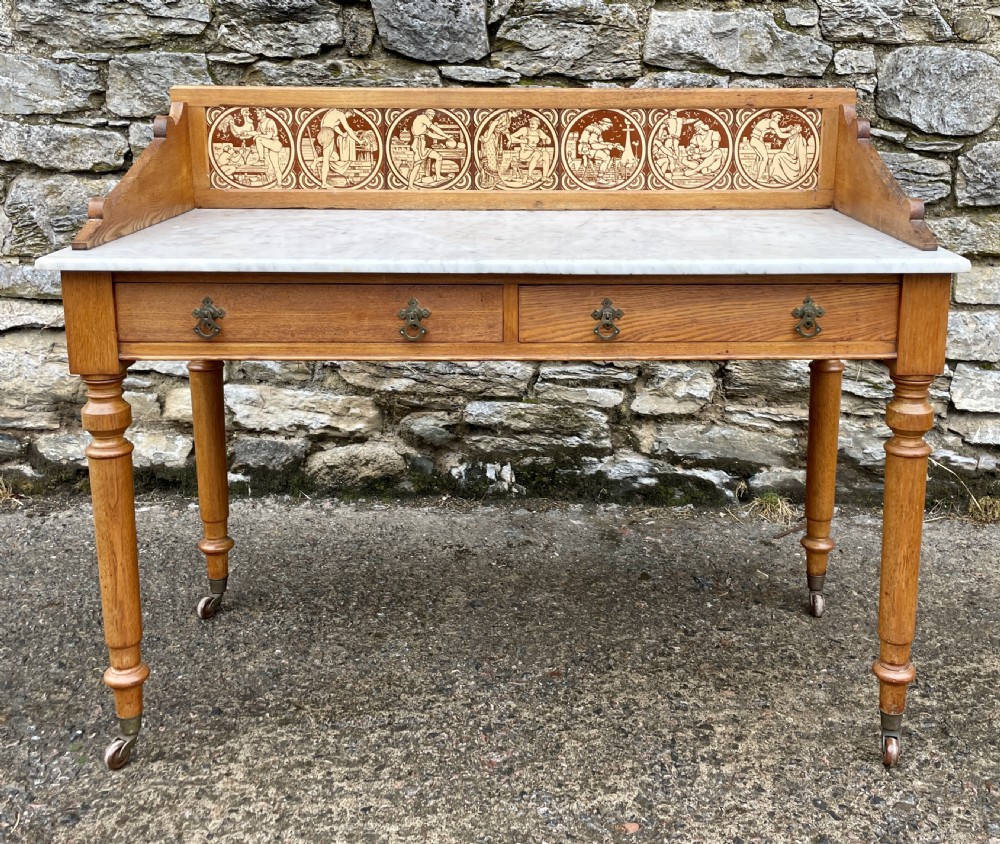 Aesthetic Movement Ash Washstand with Marble Top View II