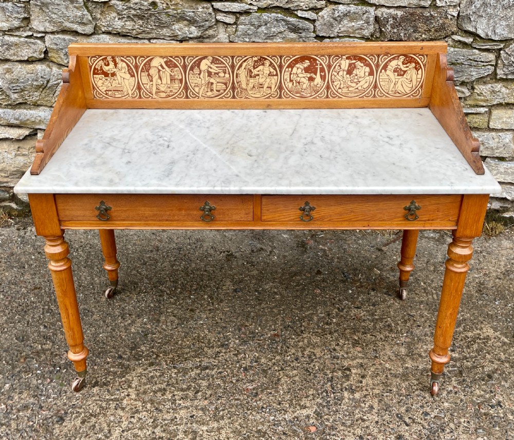 Aesthetic Movement Ash Washstand with Marble Top View III