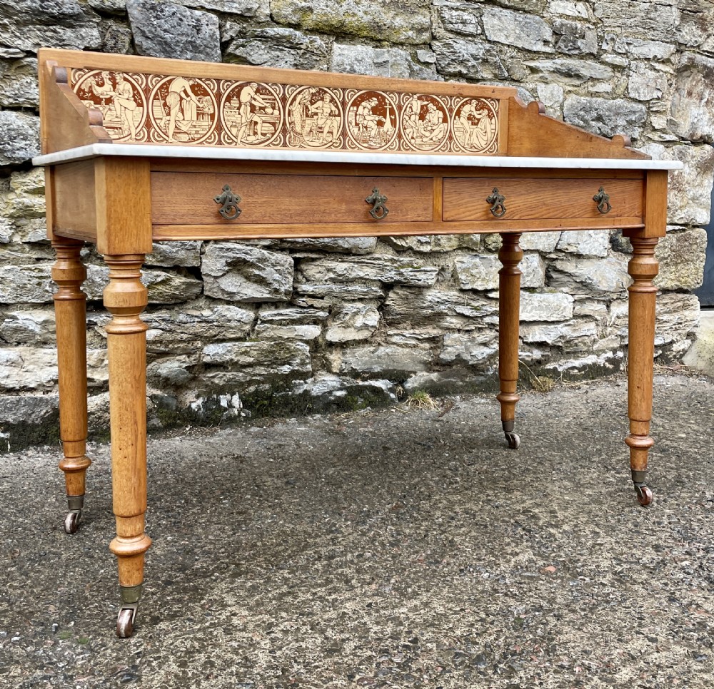 Aesthetic Movement Ash Washstand with Marble Top View XXI