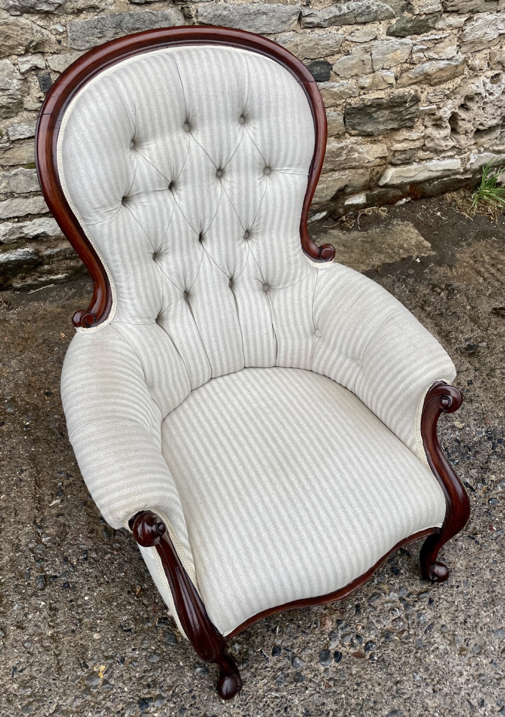 Victorian Mahogany Framed Armchair View II