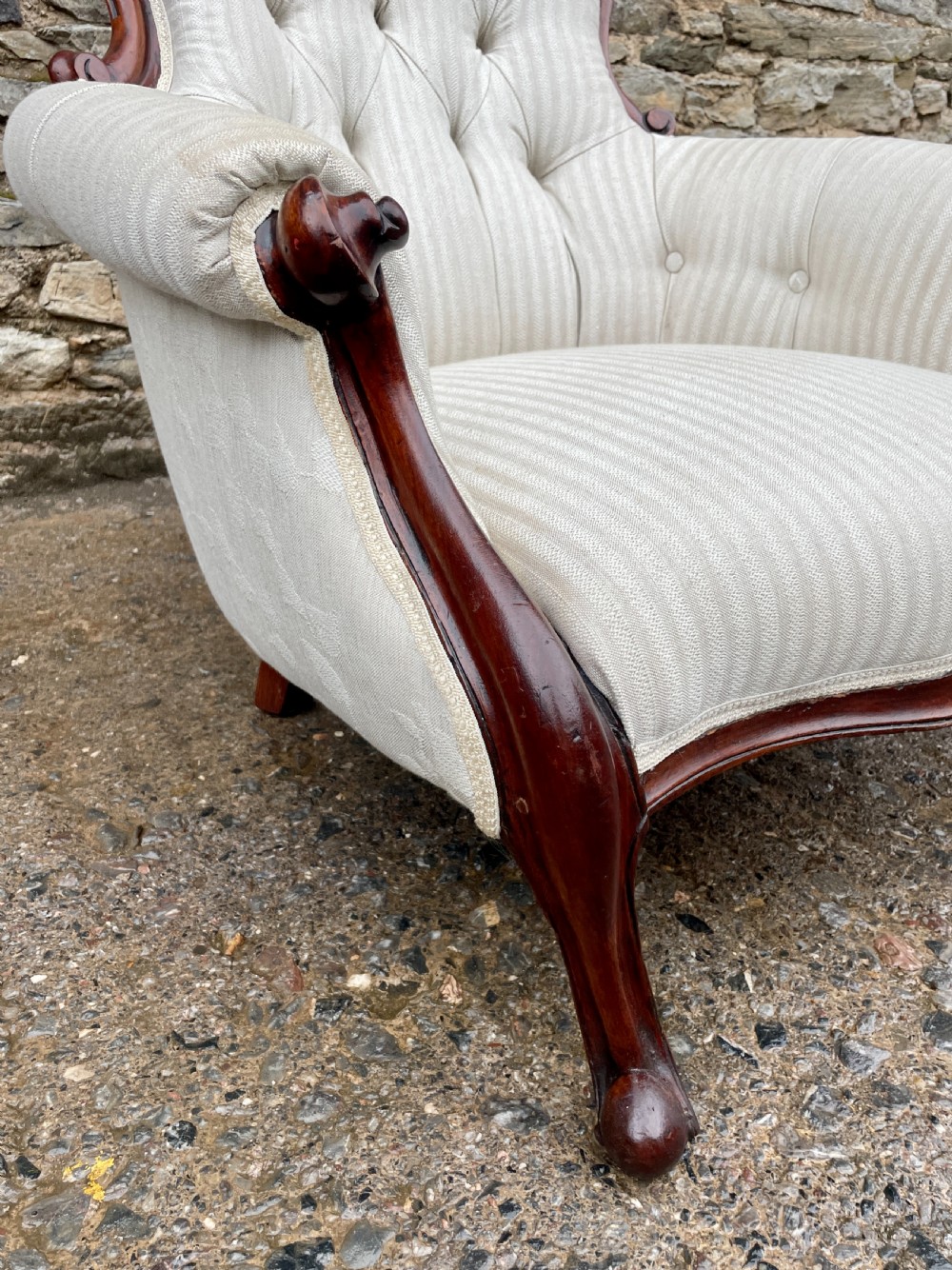Victorian Mahogany Framed Armchair View VII
