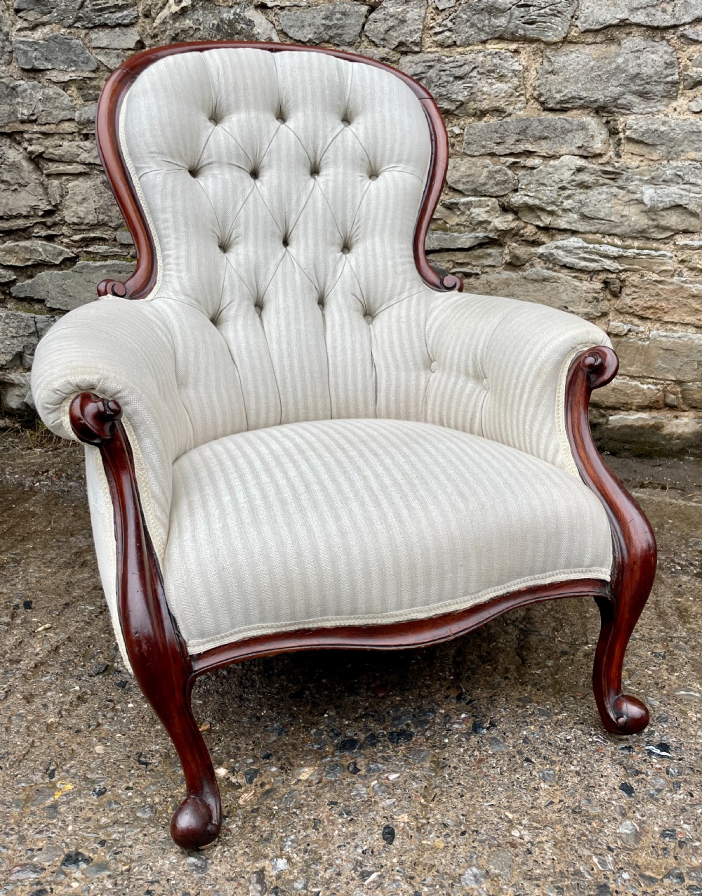 Victorian Mahogany Framed Armchair View XVII
