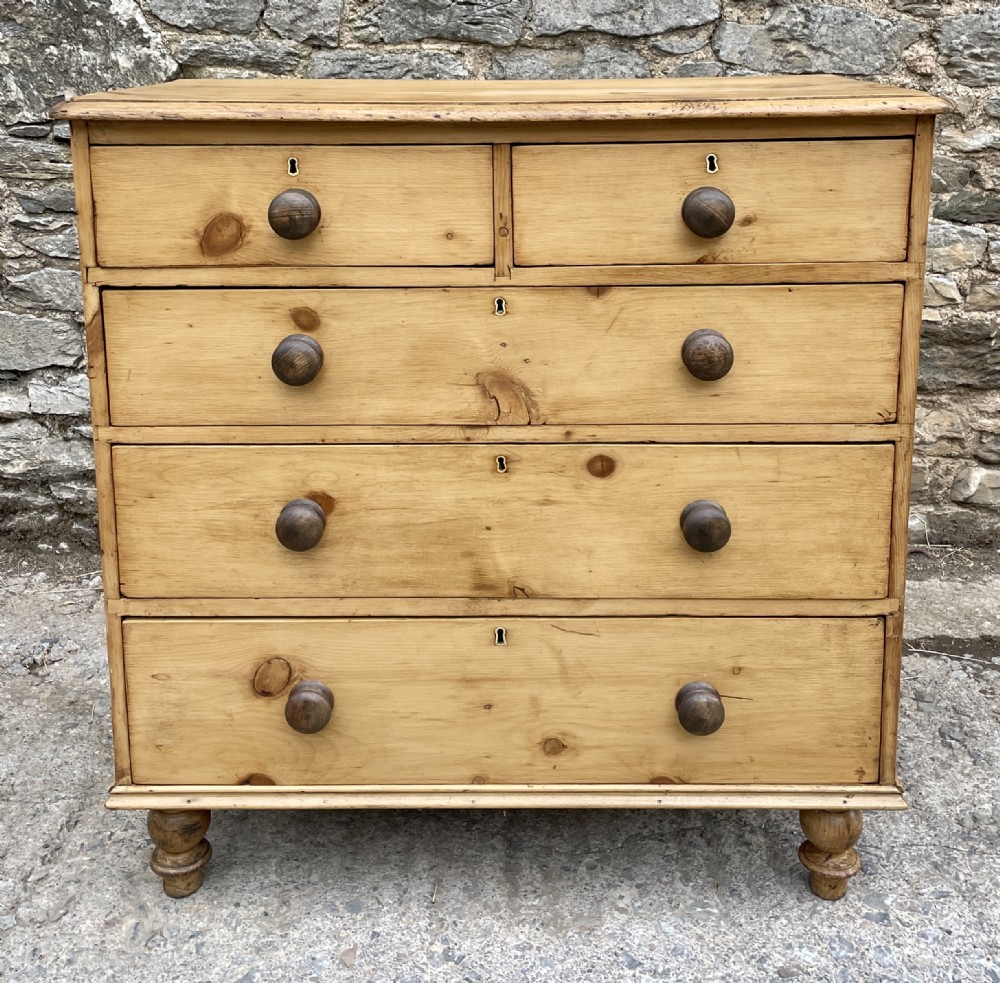 Antique Stripped Pine Chest of Drawers