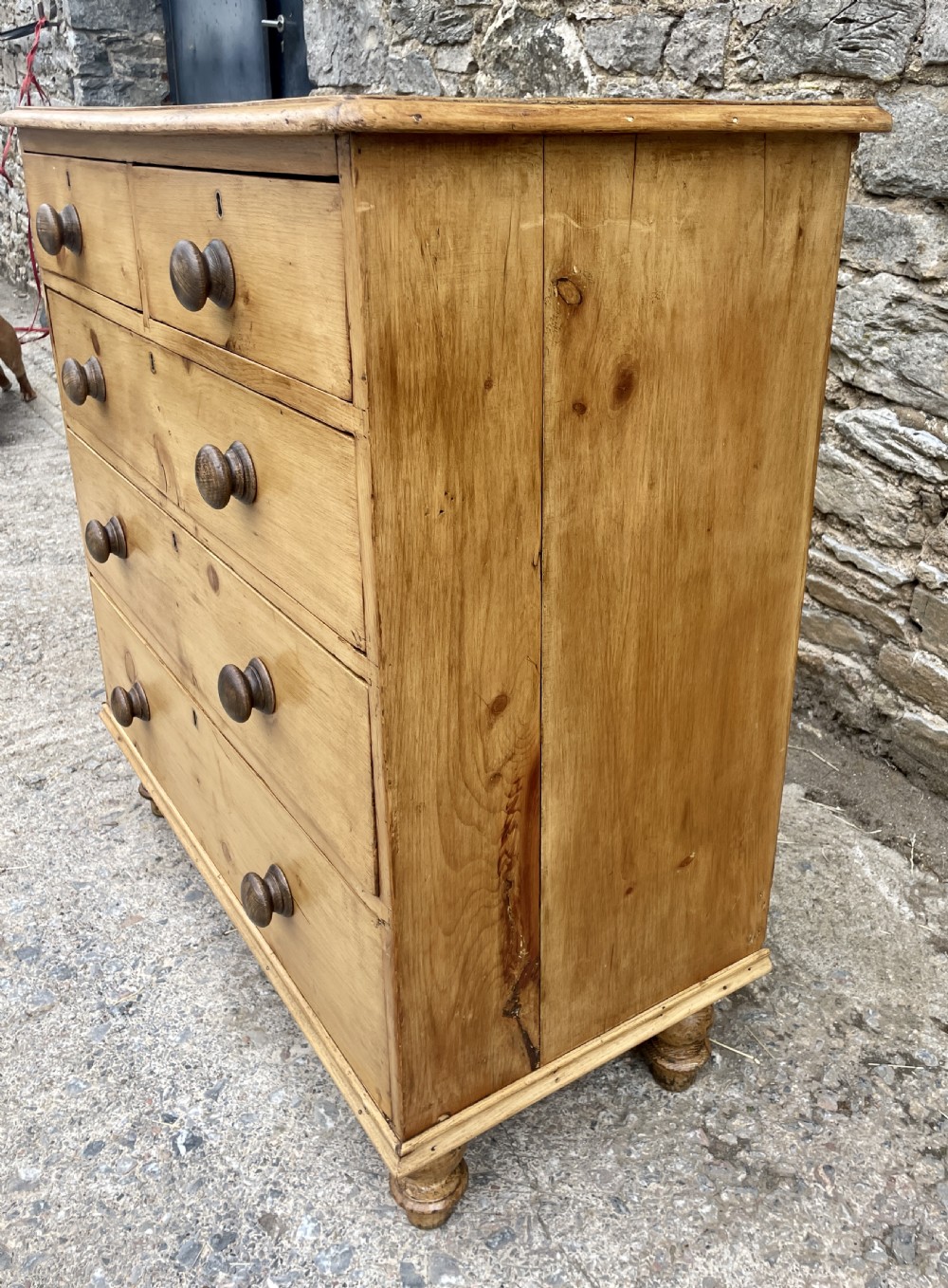 Antique Stripped Pine Chest of Drawers View VI