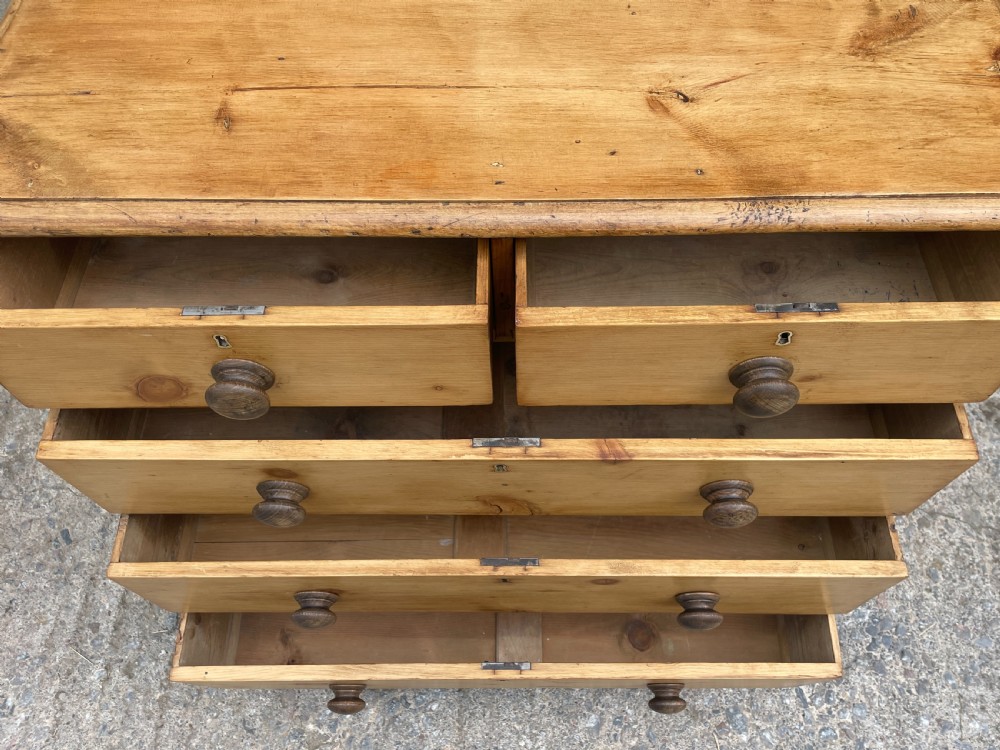 Antique Stripped Pine Chest of Drawers View X