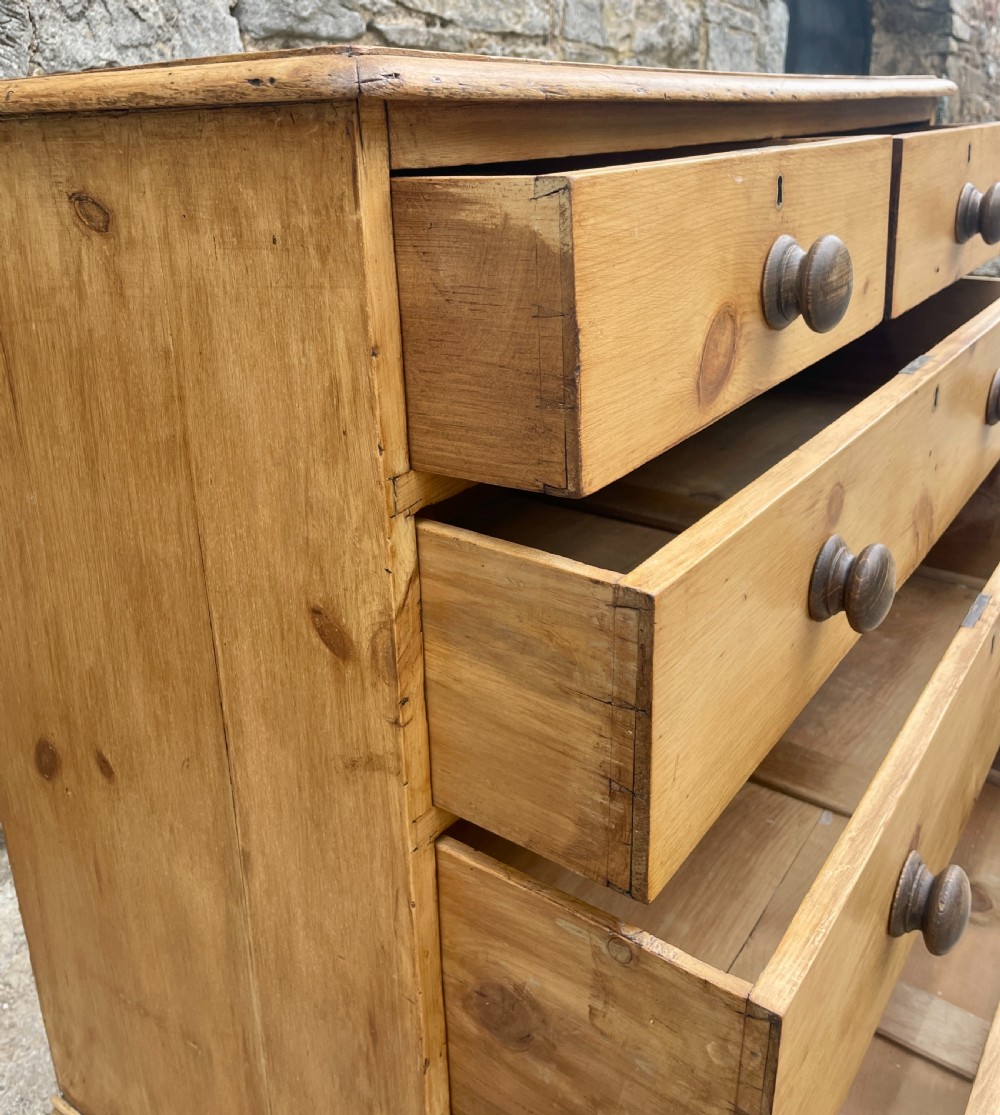 Antique Stripped Pine Chest of Drawers View XI