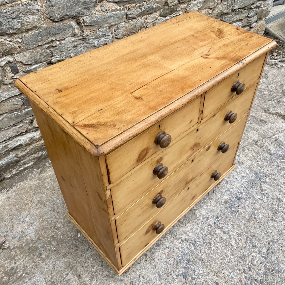 Antique Stripped Pine Chest of Drawers View XIV