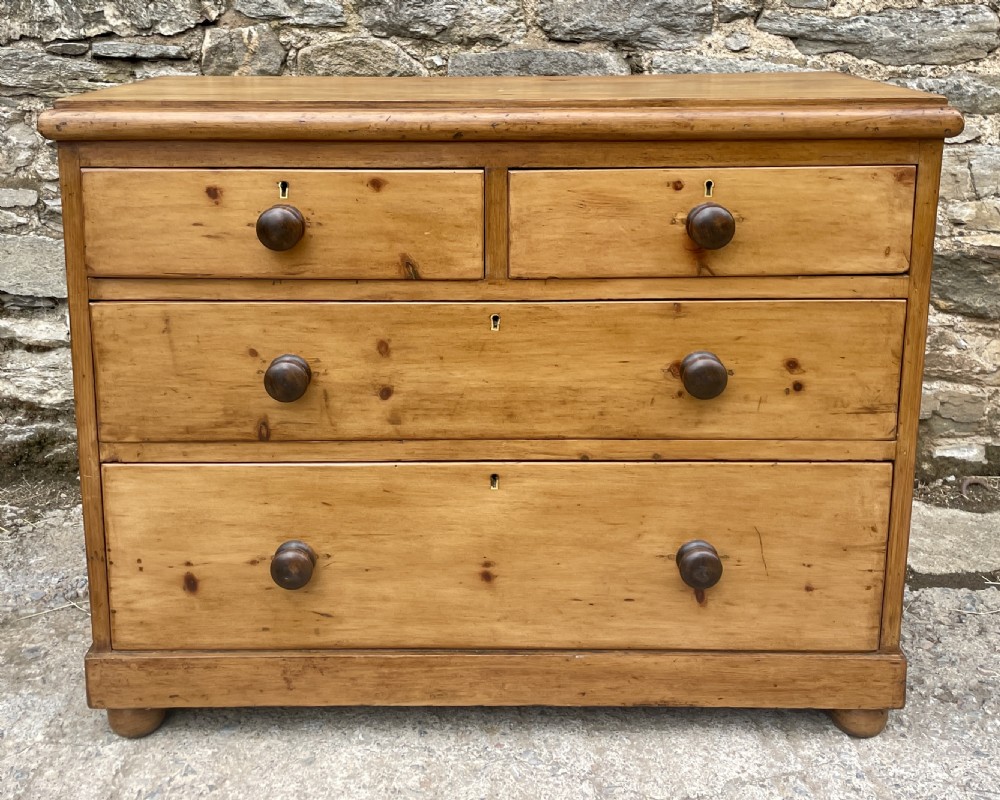 Antique Stripped Pine Chest of Drawers