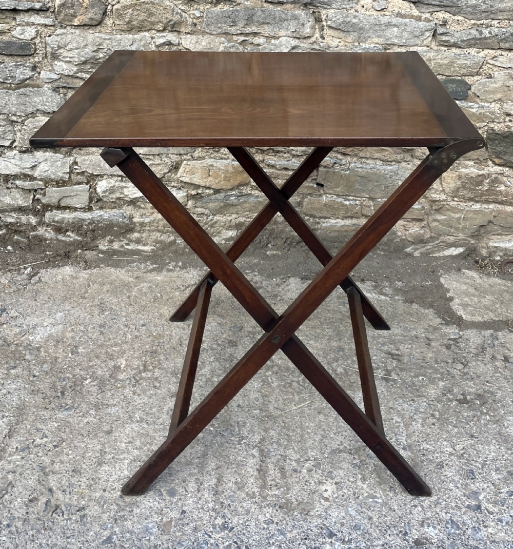 Rare Folding Mahogany Campaign Table