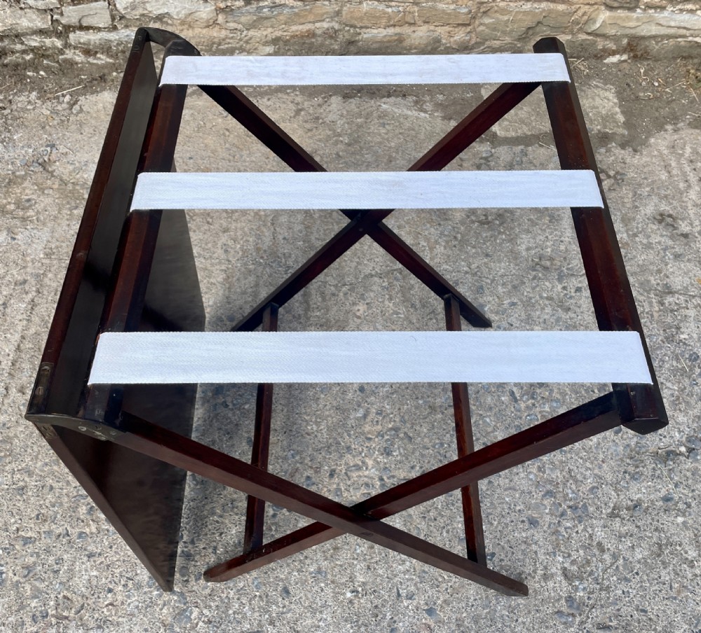 Rare Folding Mahogany Campaign Table View XIV