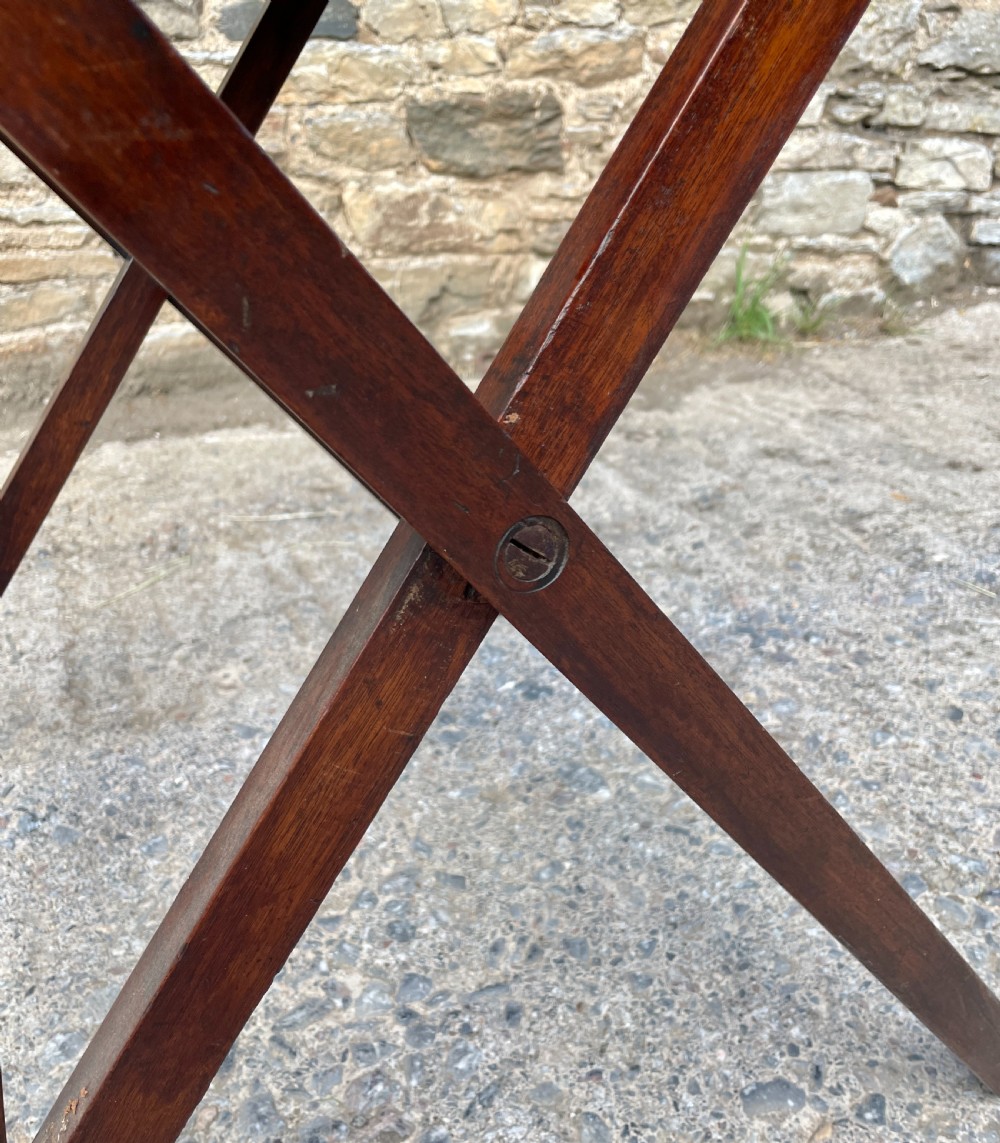 Rare Folding Mahogany Campaign Table View XXIV