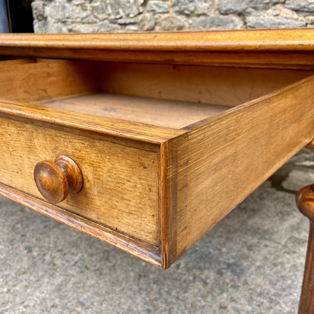 Victorian Golden Oak Partners Library Desk View XIX