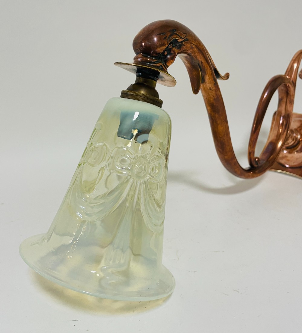 Art Nouveau Copper Wall Light View IV