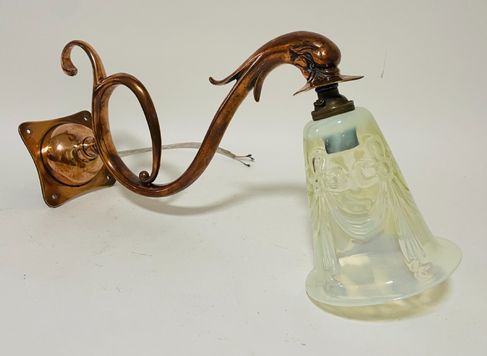 Art Nouveau Copper Wall Light View V